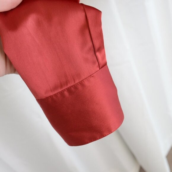 Vintage Y2K Le Chateau Cherry Red Satin Corset Blouse Sz XS - Picture 6 of 7